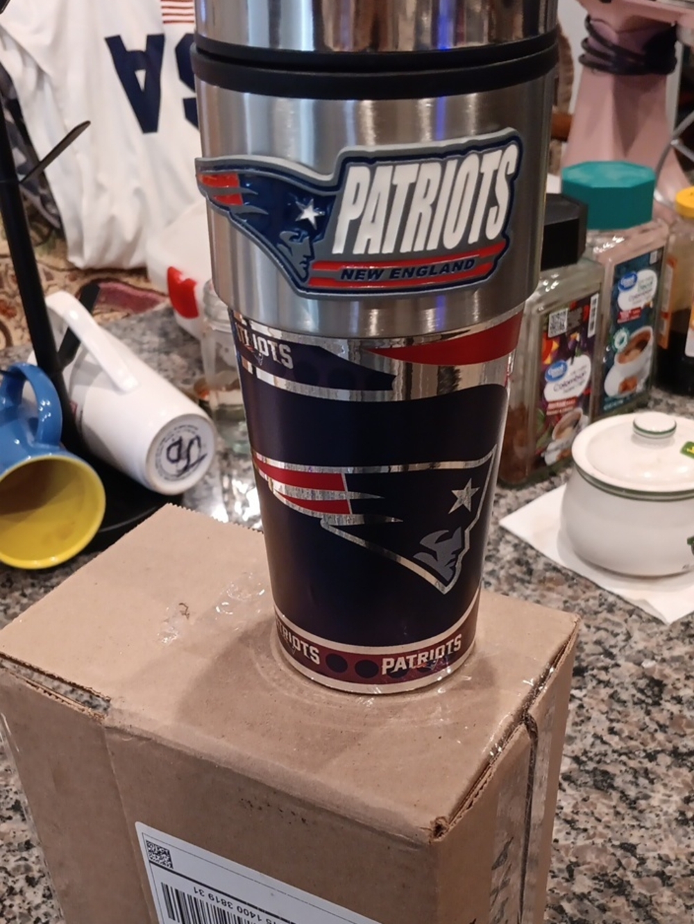 NFL New England Patriots Stainless Steel Travel Tumbler - Navy/Red/Silver
